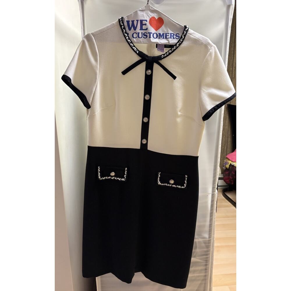 Karl Lagerfeld Paris Women’s Collared Black White Dress Size 8